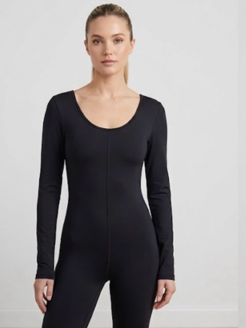 Classic Black Long-Sleeve Jumpsuit no brand size medium NWOT